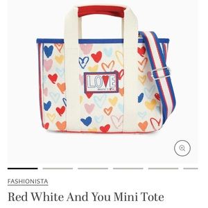 Brighton red, white, and you purse